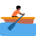 🚣🏿 person rowing boat: dark skin tone display on Twitter